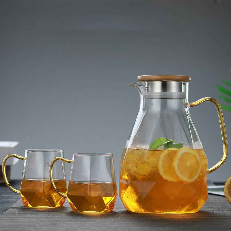 Discover the Elegance of the Diamond Texture Glass Teapot Set