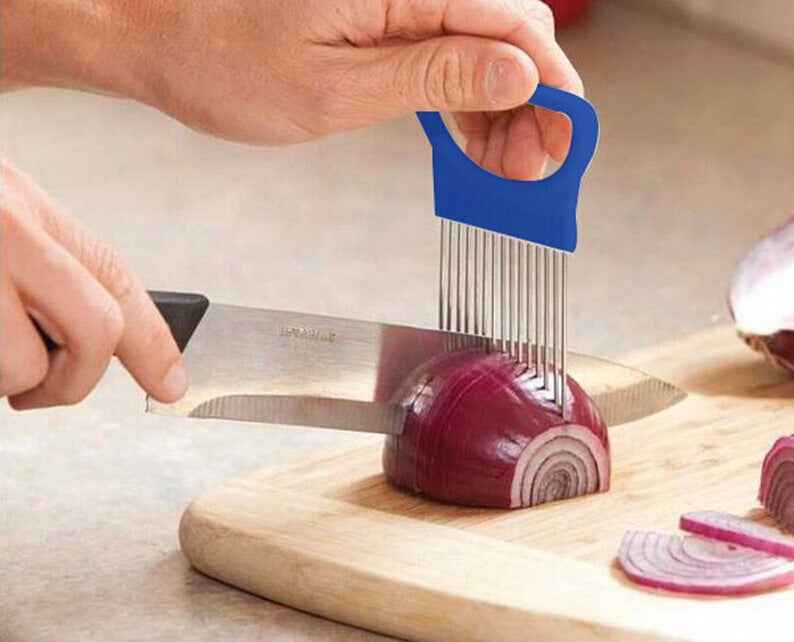 Slice with Ease: The Stainless Steel Onion Needle Fruit And Vegetable Slice Holder
