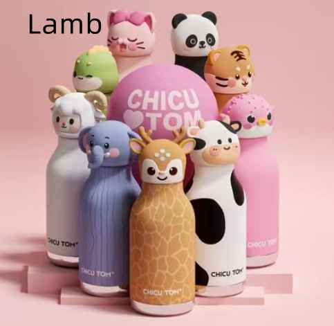 Cute fawn characters insulated water bottle for kids