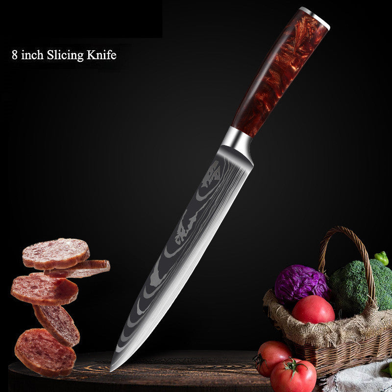 Damascus Laser Pattern Set Kitchen Knife
