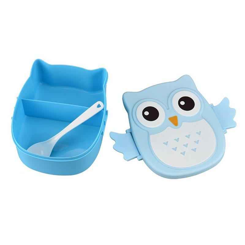 Owl lunch box with divided food compartments