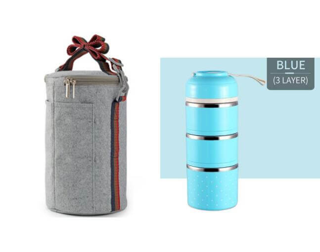 Portable Stainless Steel Lunch Box lunch bag style with zipper closure