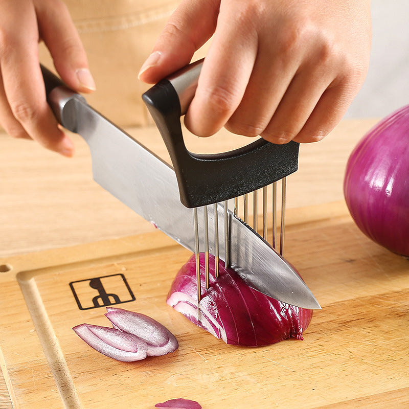 Multi-function Vegetable Cutter Stainless Steel Onion Steak Flosser Slice Holder