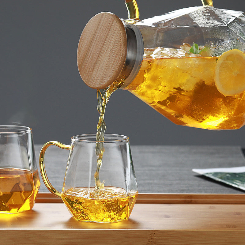 Diamond Texture Glass Teapot Set