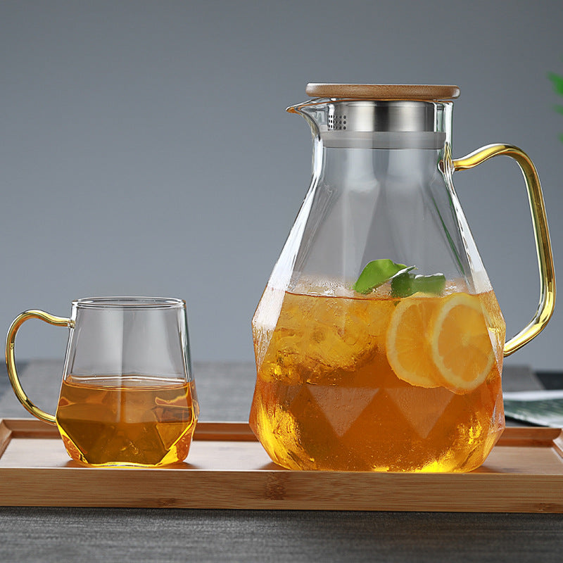 Diamond Texture Glass Teapot Set