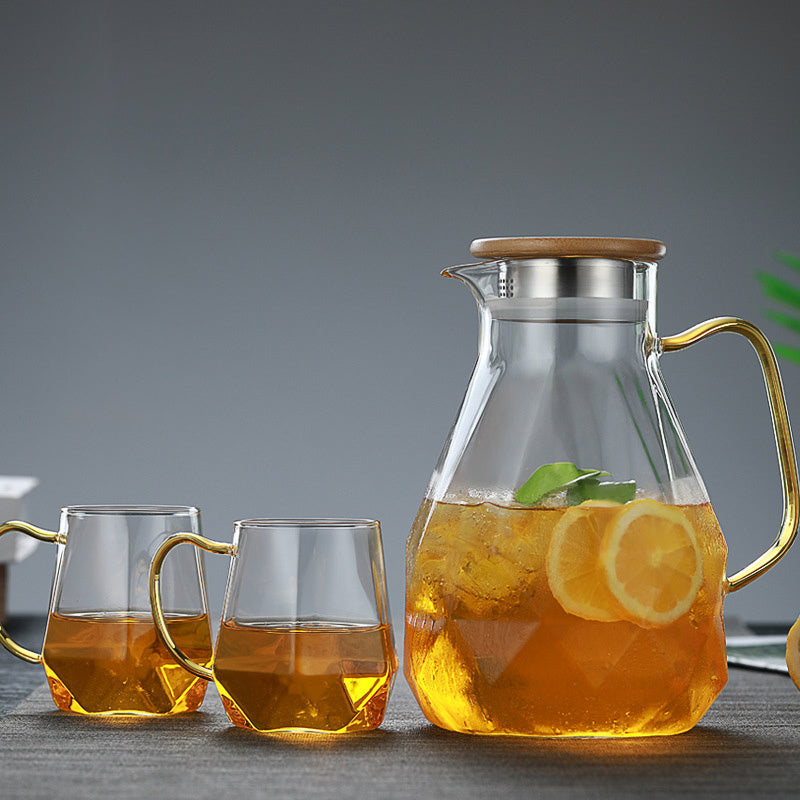 Diamond Texture Glass Teapot Set