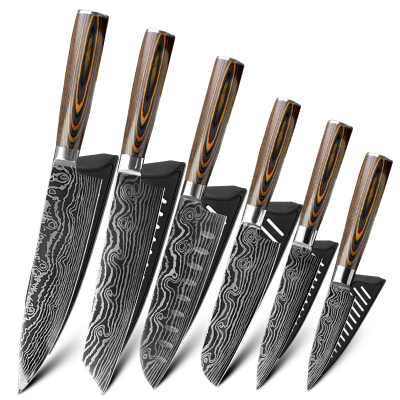 Laser Grain Stainless Steel Kitchen Knife