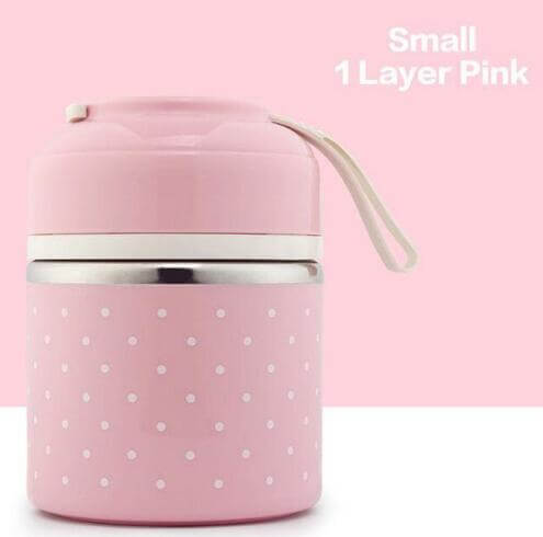 Pink Portable Stainless Steel Lunch Box
