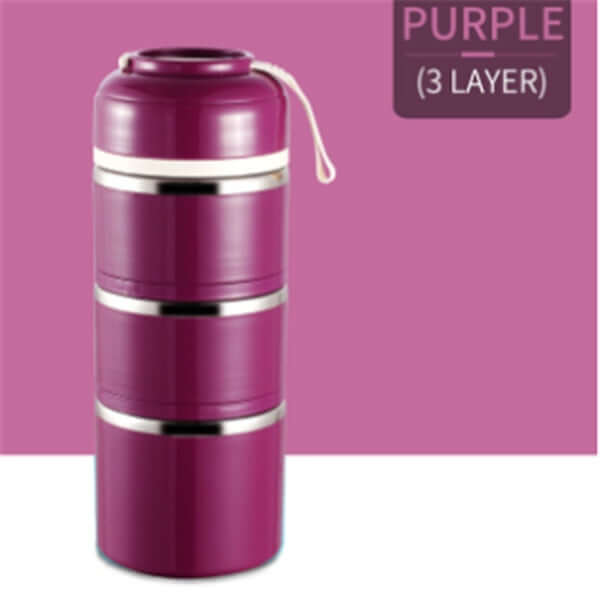 Purple Portable Stainless Steel Lunch Box