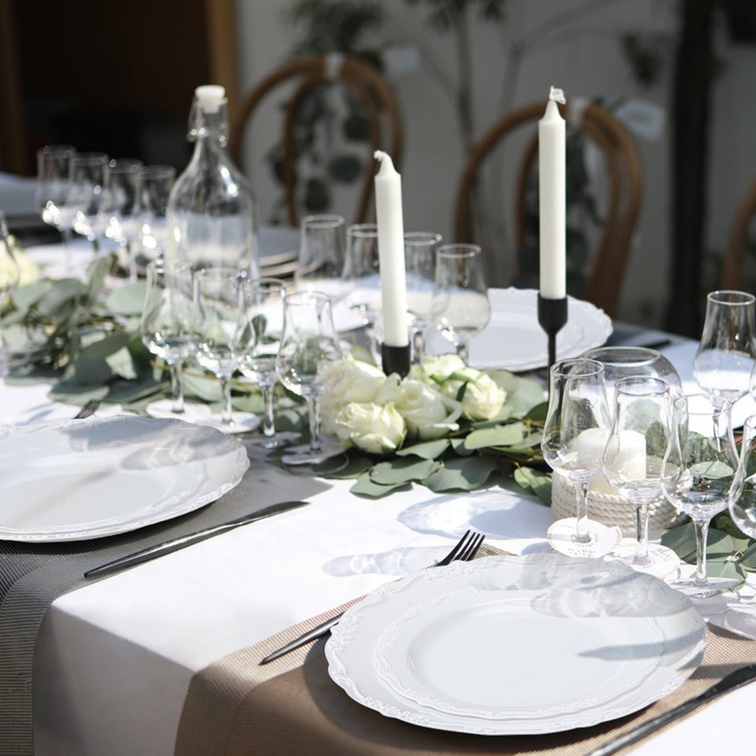 Plastic Disposable Plates White Plastic Plates Heavy Duty Dinner Dessert