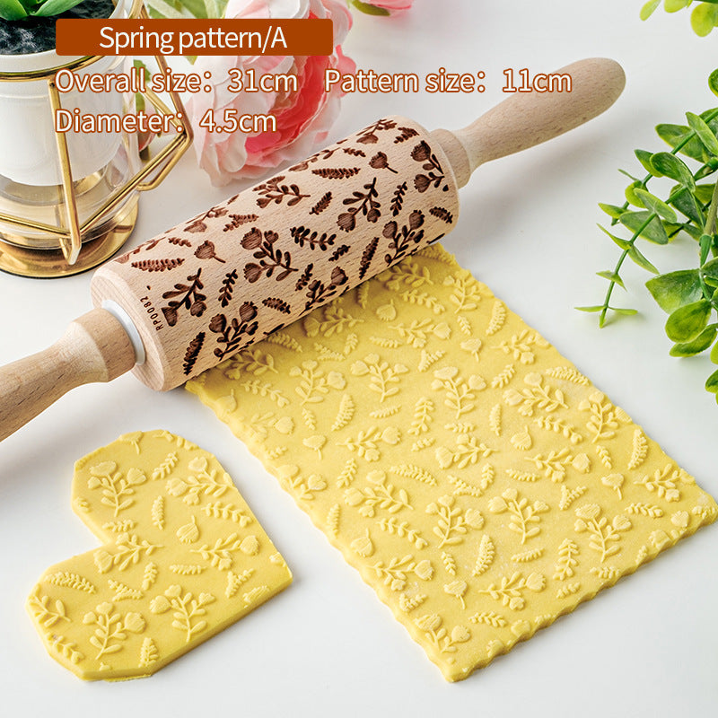 Home Printing Pattern Rolling Pin Kitchen Baking Tools