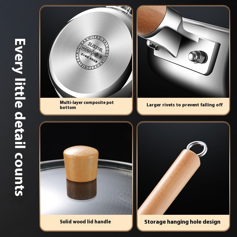 316 Steel Uncoated Frying Pan