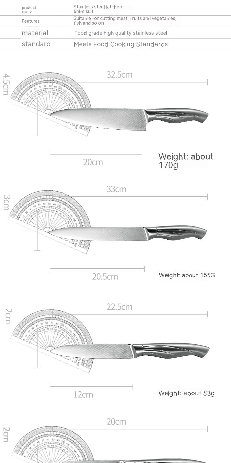 Hollow Handle Kitchen Knife Set