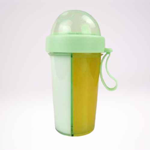 Double Tube Water Bottle with green tube
