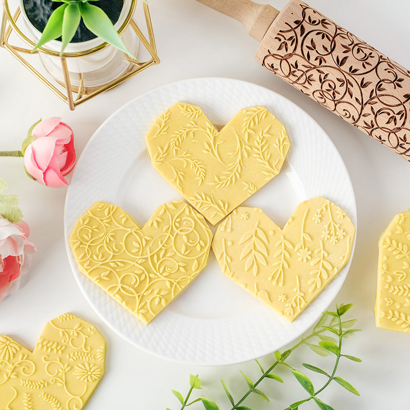 Home Printing Pattern Rolling Pin Kitchen Baking Tools