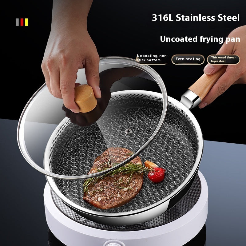 316 Steel Uncoated Frying Pan