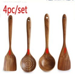 Lengthened Wood Spatula Non-stick Cooking Kitchenware Suit