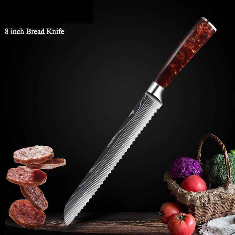 Damascus Laser Pattern Set Kitchen Knife