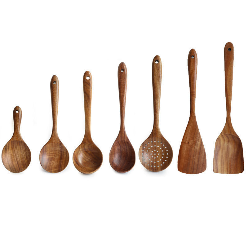 Lengthened Wood Spatula Non-stick Cooking Kitchenware Suit