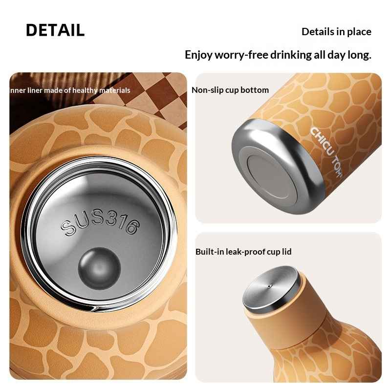 Pink cat insulated water bottle