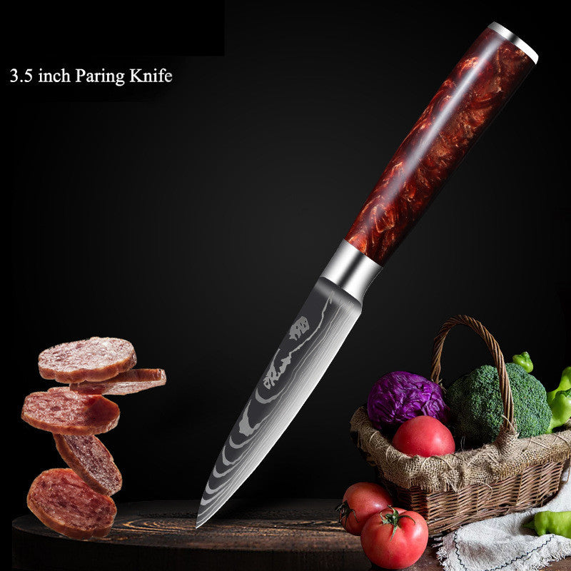 Damascus Laser Pattern Set Kitchen Knife