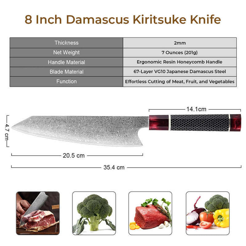 Handle Damascus Kitchen Knife