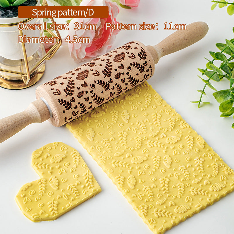 Home Printing Pattern Rolling Pin Kitchen Baking Tools