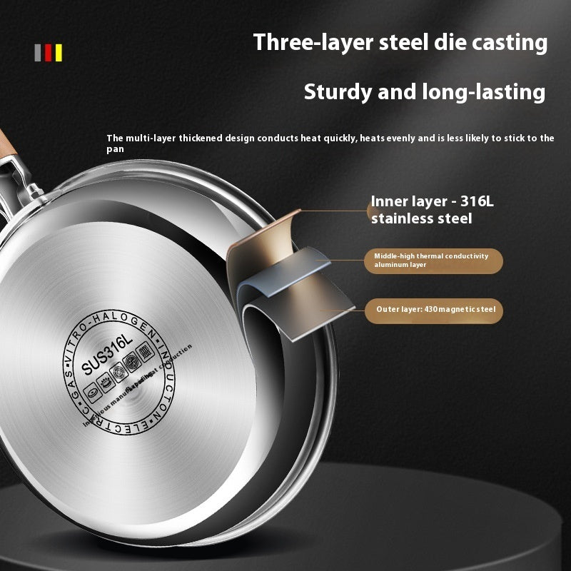316 Steel Uncoated Frying Pan
